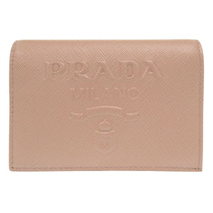 美品 プラダ サフィアーノレザー ピンク 1MV204 二つ折り財布 0104【中古】PRADA