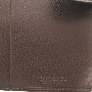 美品 ブルガリ ブルガリブルガリ キャンバス ブラウン 茶 Wホック長財布 財布 0111【中古】BVLGARI