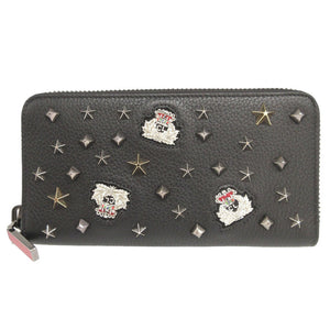 新品同様 クリスチャンルブタン パネトーネ スタッズ レザー ブラック 黒 ラウンドファスナー長財布 財布 0121【中古】Christian Louboutin