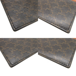 美品 セリーヌ トリオンフ F-SD-1223 レザー ブラウン 茶 カードケース 0122【中古】CELINE