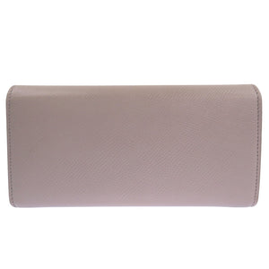 美品 セリーヌ ラージフラップウォレット レザー グレー 長財布 0123【中古】CELINE