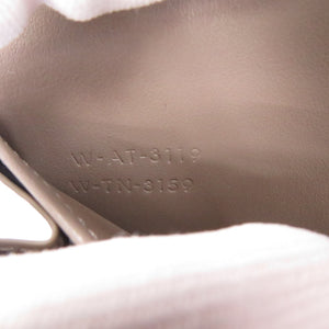 美品 セリーヌ ラージフラップウォレット レザー グレー 長財布 0123【中古】CELINE