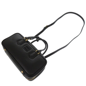 新品同様 ミュウミュウ アルカディ レザー 2Way ハンドバッグ SOFTY PADDED 5BB142 ブラック 0148【中古】MIUMIU