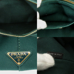 美品 プラダ CANAPA カナパ BN2642 キャンバス グリーン トートバッグ 緑 0171【中古】PRADA