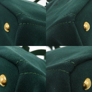 美品 プラダ CANAPA カナパ BN2642 キャンバス グリーン トートバッグ 緑 0171【中古】PRADA