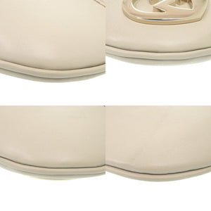 美品 グッチ ラブリー ハート 257072 グッチシマレザー アイボリー ショルダーバッグ 0195【中古】GUCCI
