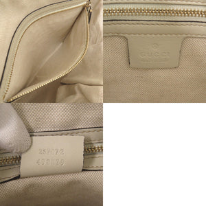 美品 グッチ ラブリー ハート 257072 グッチシマレザー アイボリー ショルダーバッグ 0195【中古】GUCCI