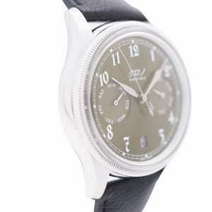 新品同様 クロノ ブンキョウ トウキョウ カランドリエ Type1 自動巻き 腕時計 SS/レザー カーキ文字盤 0218【中古】KURONO BUNKYO TOKYO メンズ