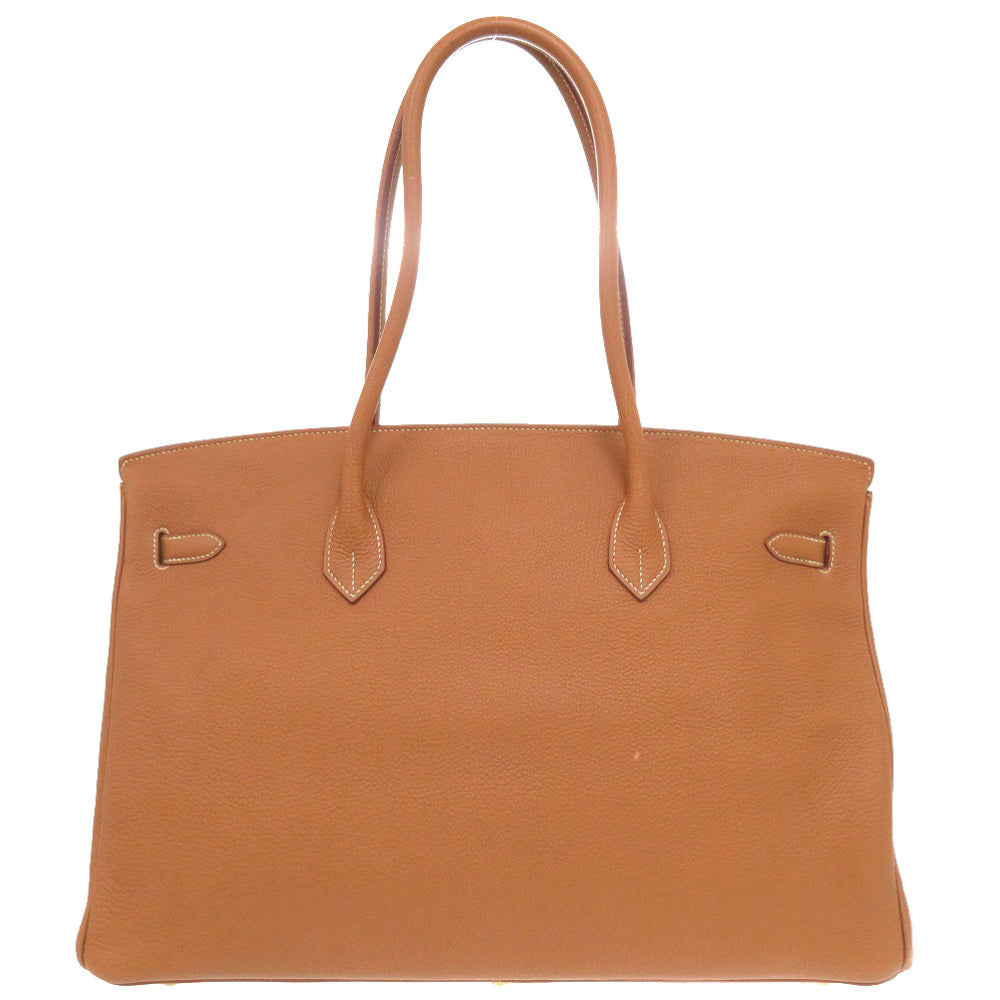 美品 エルメス ショルダーバーキン トゴ ゴールド ゴールド金具 □D刻印 ショルダーバッグ 茶 0244 【中古】 HERMES