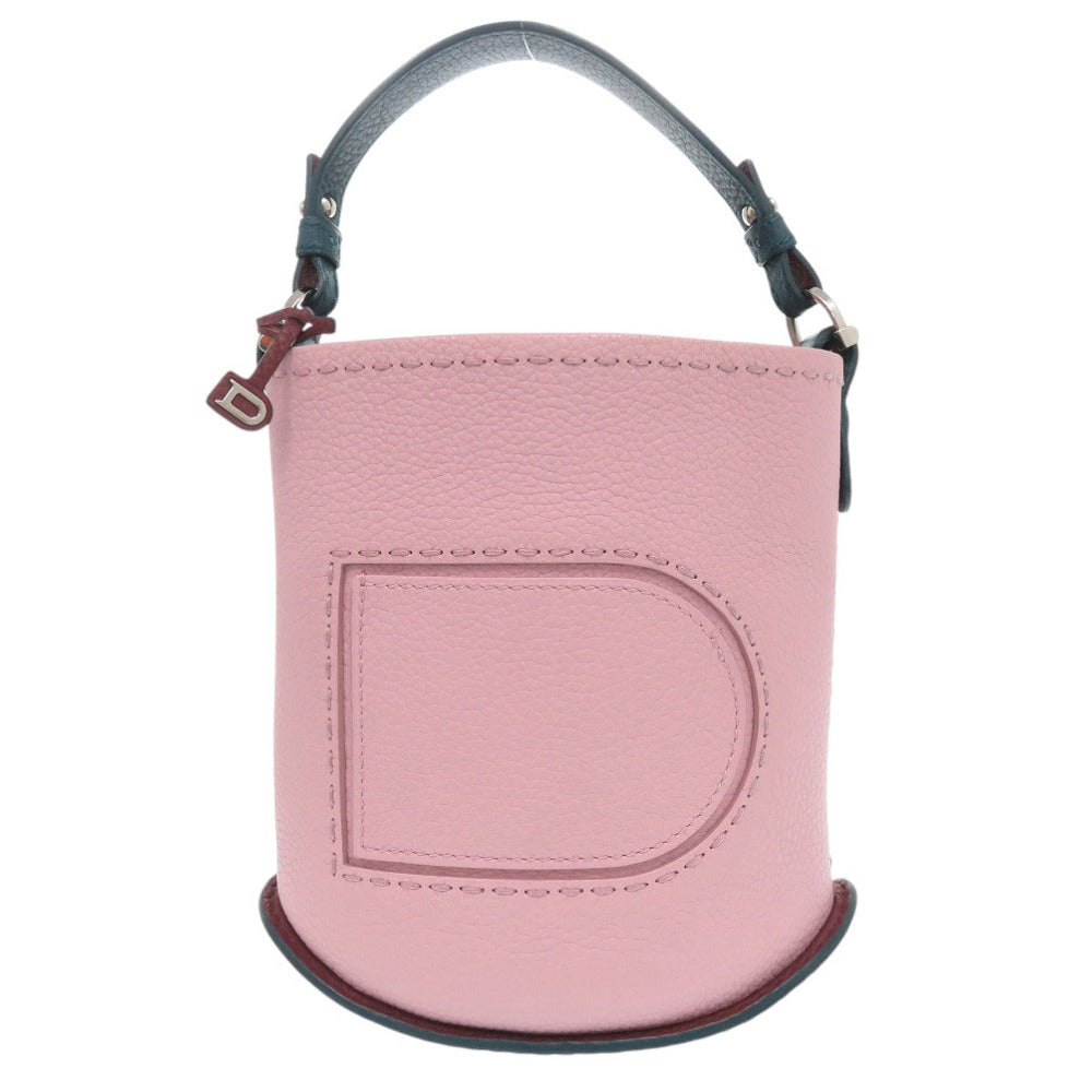 新品同様 デルボー パンミニバケット AA0494 レザー ピンク ハンドバッグ 0245【中古】DELVAUX ピンミニバケット