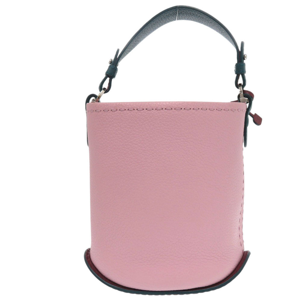 新品同様 デルボー パンミニバケット AA0494 レザー ピンク ハンドバッグ 0245【中古】DELVAUX ピンミニバケット