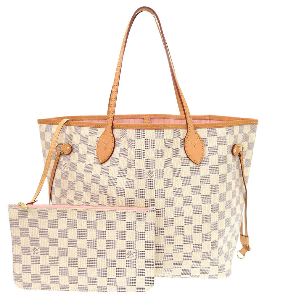 美品 ルイ ヴィトン 新型 ネヴァーフルMM ダミエ アズール ローズバレリーヌ N41605 トートバッグ  LV 0261 【中古】 LOUIS VUITTON