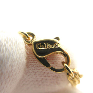 美品 クリスチャン ディオール ヴィンテージ ロゴ オーバル ネックレス メタル ゴールド 0290【中古】Christian Dior