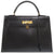エルメス ケリー32 外縫い ボックスカーフ ブラック ゴールド金具 〇S刻印 ハンドバッグ 黒 0302 【中古】 HERMES