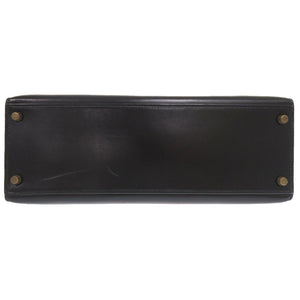エルメス ケリー32 外縫い ボックスカーフ ブラック ゴールド金具 〇S刻印 ハンドバッグ 黒 0302 【中古】 HERMES