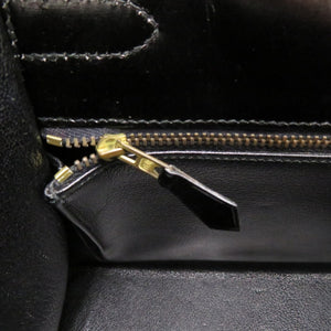 エルメス ケリー32 外縫い ボックスカーフ ブラック ゴールド金具 〇S刻印 ハンドバッグ 黒 0302 【中古】 HERMES