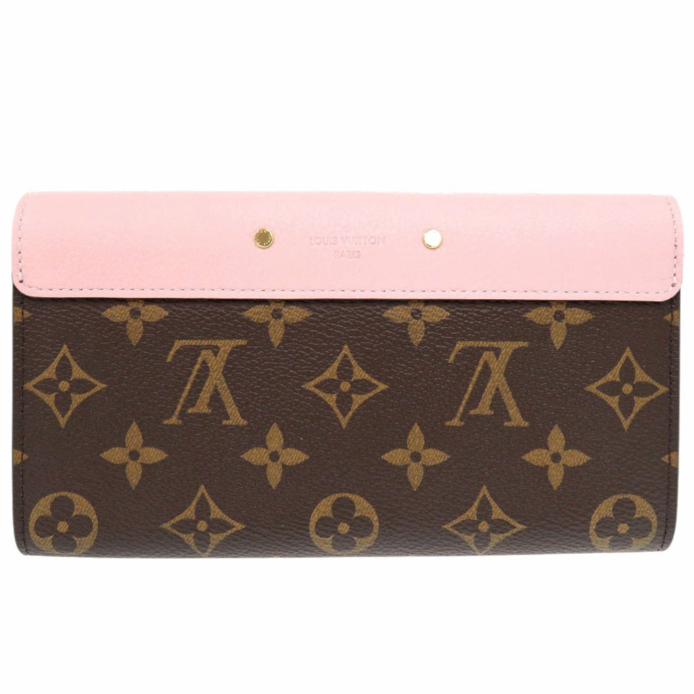 美品 ルイ ヴィトン ポルトフォイユ パラス モノグラム ローズバレリーヌ M64352 長財布 ブラウン LV 0318【中古】LOUIS VUITTON