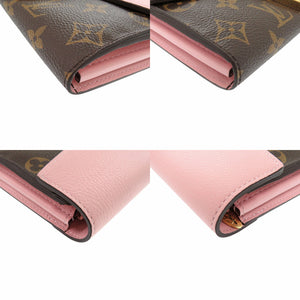 美品 ルイ ヴィトン ポルトフォイユ パラス モノグラム ローズバレリーヌ M64352 長財布 ブラウン LV 0318【中古】LOUIS VUITTON