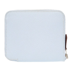 美品 エルメス アザップ シルクイン コンパクト ヴォーエプソン ブルーブリュム シルバー金具 Z刻印(2021年製) コインケース 財布 青 0340【中古】HERMES