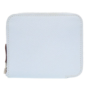 美品 エルメス アザップ シルクイン コンパクト ヴォーエプソン ブルーブリュム シルバー金具 Z刻印(2021年製) コインケース 財布 青 0340【中古】HERMES