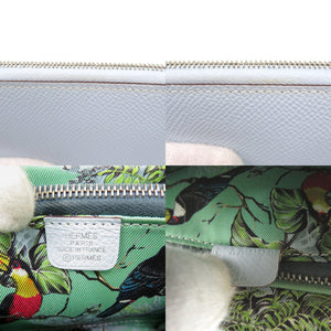 美品 エルメス アザップ シルクイン コンパクト ヴォーエプソン ブルーブリュム シルバー金具 Z刻印(2021年製) コインケース 財布 青 0340【中古】HERMES