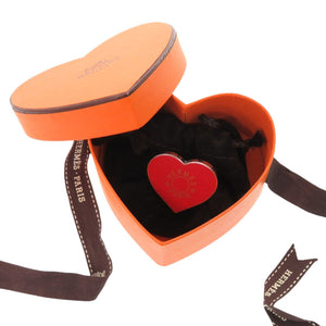 未使用品 エルメス クール ラック スカーフ 90 リング メタル レッド シルバー スカーフリング 0344【中古】HERMES