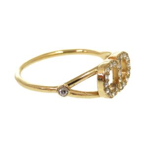 美品 クリスチャンディオール Clair D Lune クレール ディー リュヌ R1137CDLCY メタル ストーン 約13号 ゴールド リング 指輪 0345【中古】Christian Dior