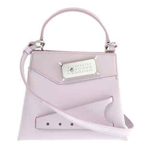 美品 メゾン マルジェラ スナッチト スモール レザー パープル S56WG0168 P4745 T5166 2wayハンドバッグ 紫 0360【中古】Maison Margiela