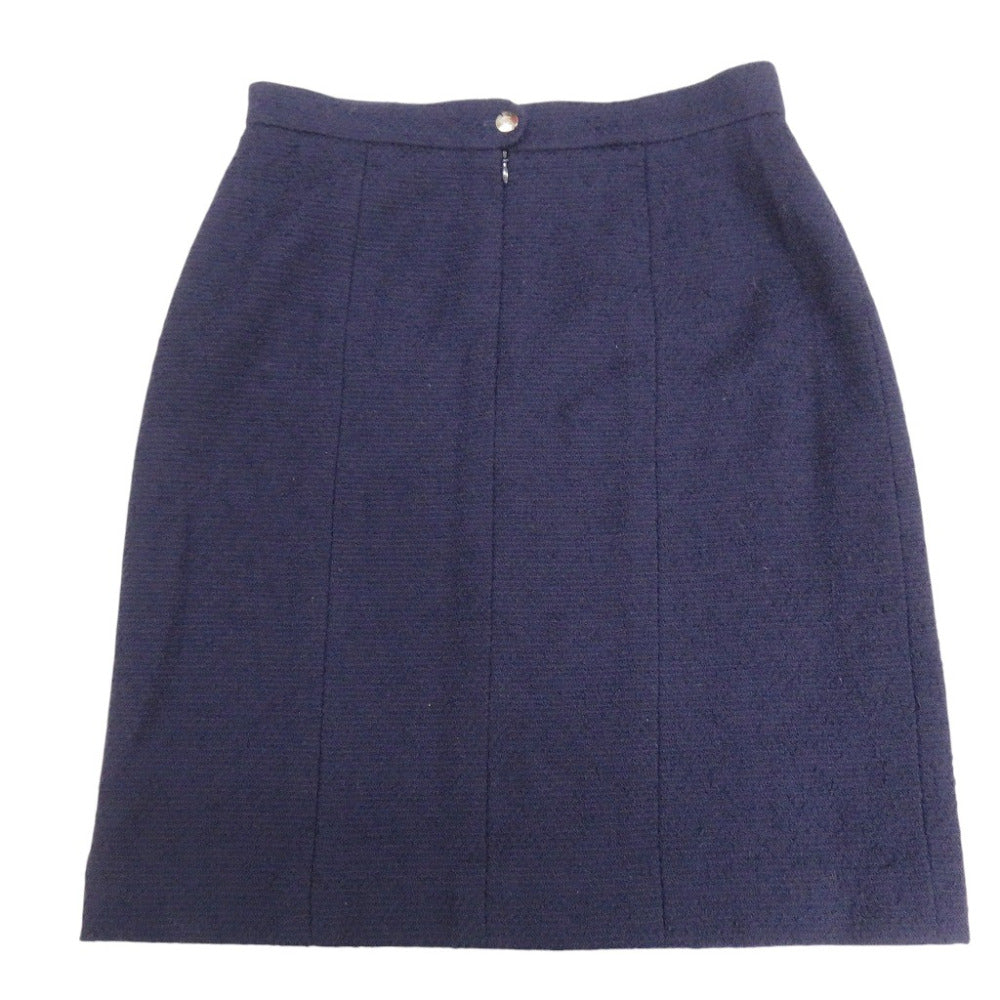 美品 シャネル 97A ツイード ウール ココボタン ココマーク ネイビー サイズ44 P09712V05945 スカート タイトスカート 0365【中古】CHANEL