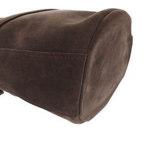 新品同様 ザ ロウ レオ ミニ スエード ブラウン ショルダーバッグ 茶 0372【中古】THE ROW