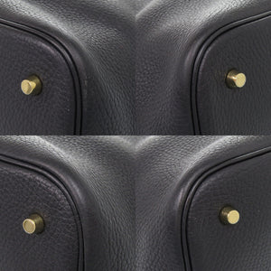 エルメス ピコタンロック エクラ GM トリヨンクレマンス ブルーニュイ オレンジポピー ゴールド金具 T刻印(2015年製) ハンドバッグ 紺 0374 【中古】 HERMES