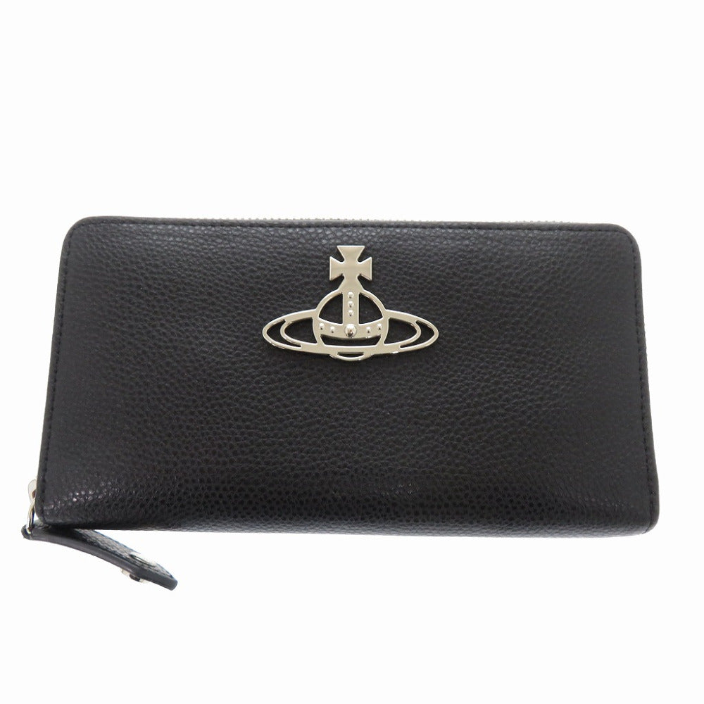 美品 ヴィヴィアンウエストウッド レザー ブラック 51050024 長財布 黒  0376【中古】Vivienne Westwood