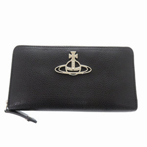 美品 ヴィヴィアンウエストウッド レザー ブラック 51050024 長財布 黒  0376【中古】Vivienne Westwood