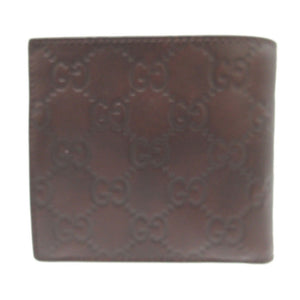 新品同様 グッチ グッチシマ 146223 レザー ブラウン 茶 2つ折り財布 財布 0400【中古】GUCCI