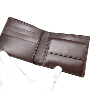 新品同様 グッチ グッチシマ 146223 レザー ブラウン 茶 2つ折り財布 財布 0400【中古】GUCCI