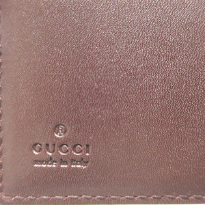 新品同様 グッチ グッチシマ 146223 レザー ブラウン 茶 2つ折り財布 財布 0400【中古】GUCCI