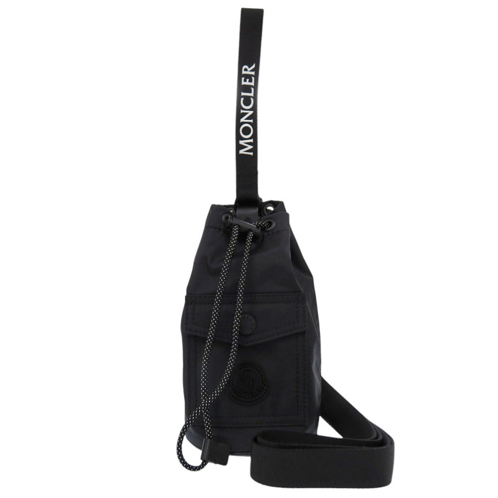 未使用 モンクレール MINI DRAWSTRING ナイロン ブラック ショルダーバッグ 黒 0426【中古】MONCLER