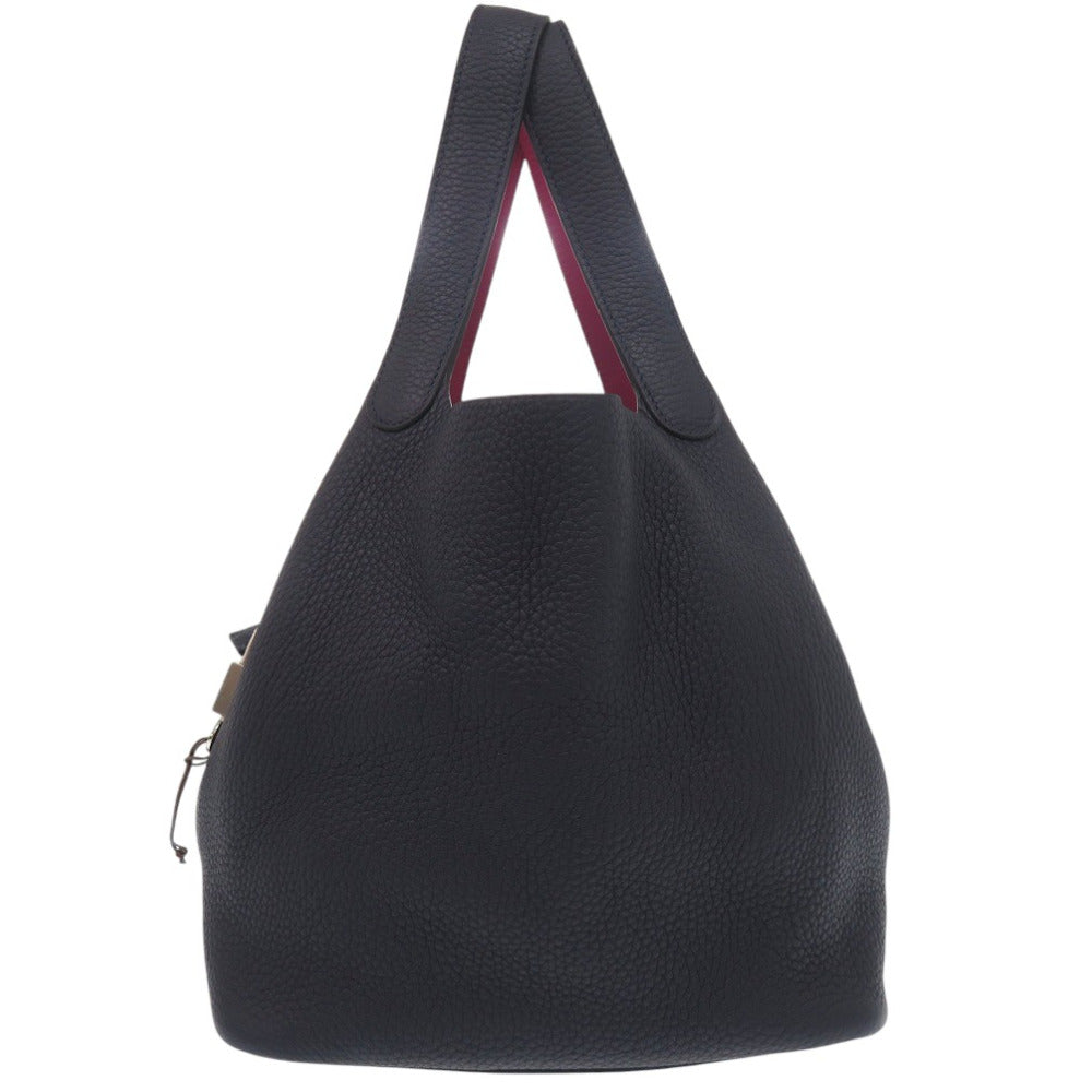 新品同様 エルメス ピコタンロックMM エクラ トリヨンクレマンス ブルーニュイ ローズパープル D刻印(2019年製) ハンドバッグ 紺 0435 【中古】 HERMES