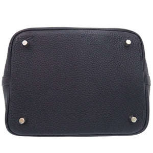 新品同様 エルメス ピコタンロックMM エクラ トリヨンクレマンス ブルーニュイ ローズパープル D刻印(2019年製) ハンドバッグ 紺 0435 【中古】 HERMES