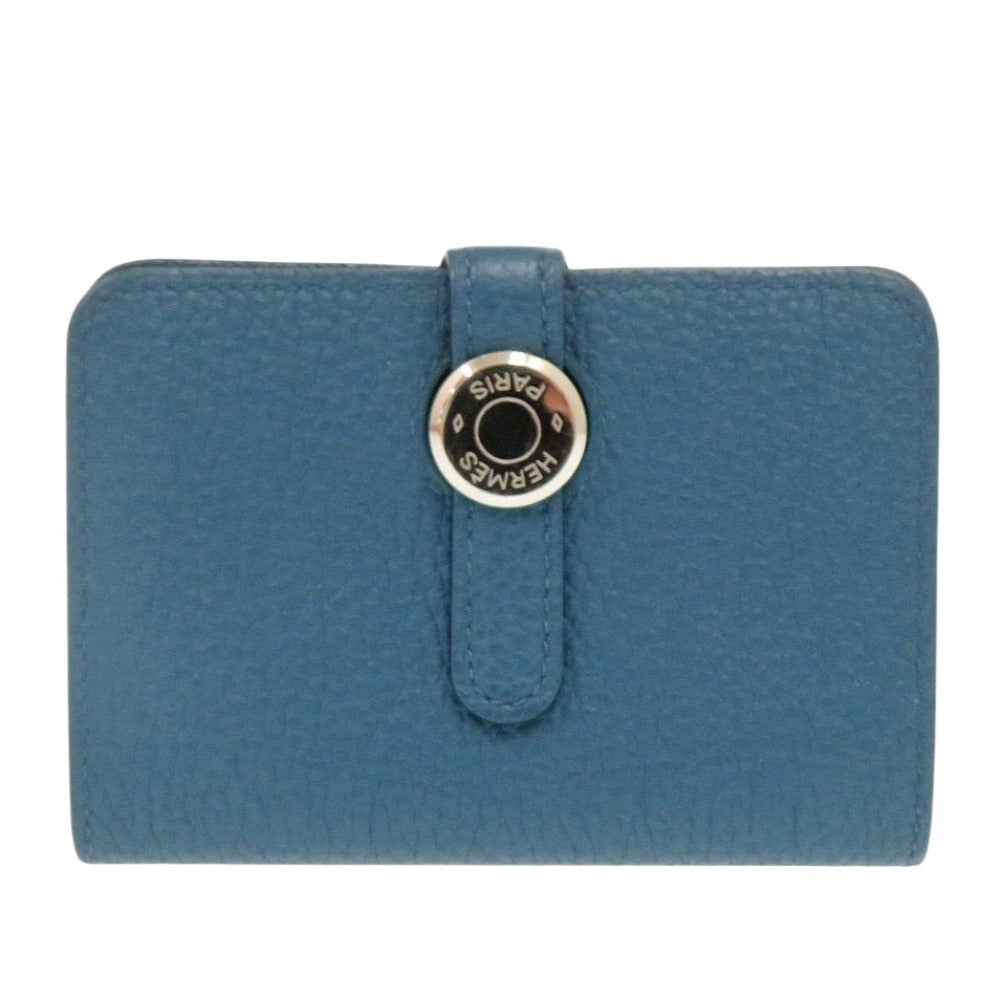 美品 エルメス ドゴン トリヨンクレマンス ブルーイズミール X刻印(2016年製) カードケース 青 0436【中古】HERMES