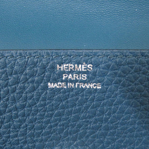 美品 エルメス ドゴン トリヨンクレマンス ブルーイズミール X刻印(2016年製) カードケース 青 0436【中古】HERMES