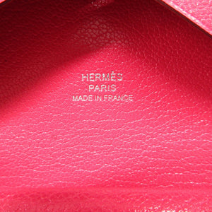 美品 エルメス カルヴィデュオ シェーブル B刻印(2023年製) ローズエクストリーム カード コインケース 0437【中古】HERMES