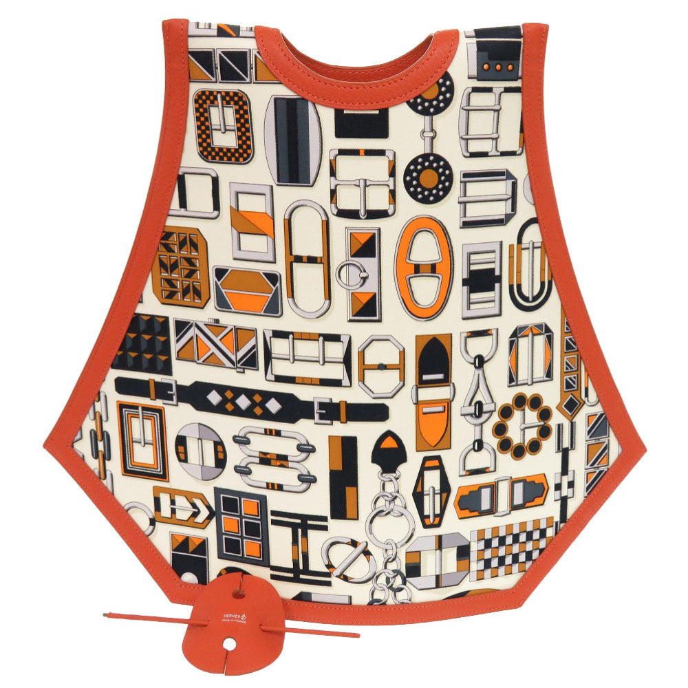 新品同様 エルメス ランプシェード トリヨンクレマンス ホワイト オレンジ その他雑貨 0443【中古】HERMES