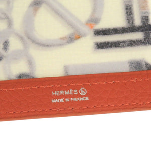 新品同様 エルメス ランプシェード トリヨンクレマンス ホワイト オレンジ その他雑貨 0443【中古】HERMES