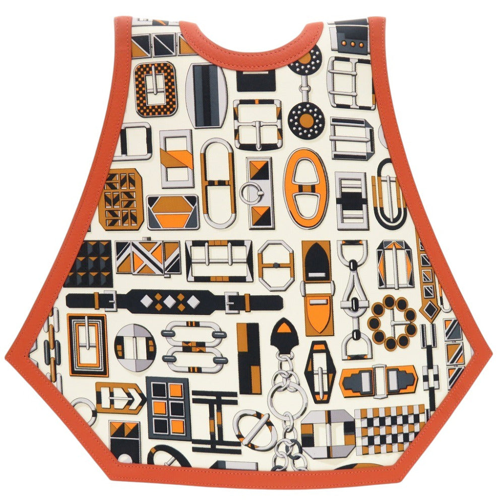 新品同様 エルメス ランプシェード トリヨンクレマンス ホワイト オレンジ その他雑貨 0443【中古】HERMES