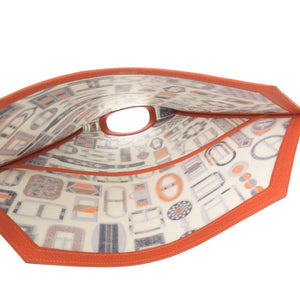 新品同様 エルメス ランプシェード トリヨンクレマンス ホワイト オレンジ その他雑貨 0443【中古】HERMES