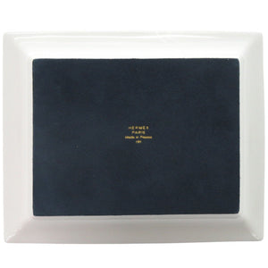 新品同様 エルメス エルメスストーリー アニマル柄 陶器 ブルー 食器 プレート 皿 青 0444【中古】HERMES