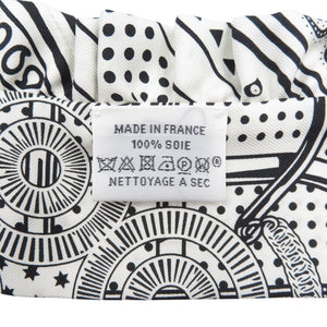 未使用 エルメス ツイリー フリル エプロン ドール シルク ホワイト ブラック 白 黒 スカーフ 0453【中古】HERMES