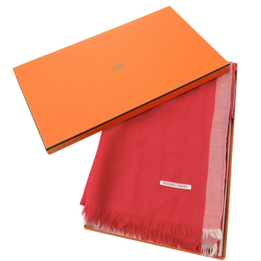 美品 エルメス カシミヤ レッド ストール 赤 0454【中古】HERMES
