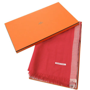 美品 エルメス カシミヤ レッド ストール 赤 0454【中古】HERMES